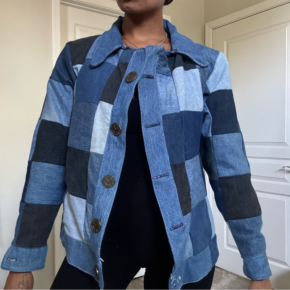 Vintage Patchwork Denim Jacket - image 2